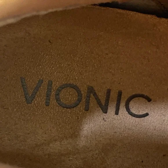 Vionic Trinity Ankle Boots Brown Leather Buckle Strap Block Heel Women Size 6.5 - Picture 6 of 9